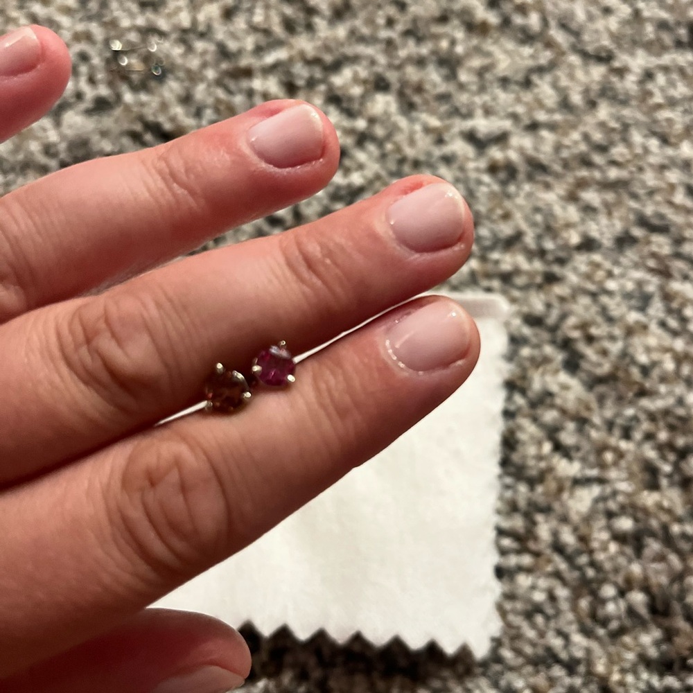 Pink stud earrings